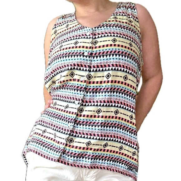 KAVU - Meduim button down tank blouse - Picture 1 of 4